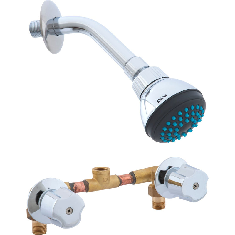 Kit ducha para baño con llaves de empotrar con manerales y regadera