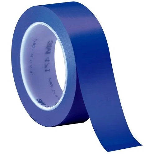 Cinta adhesiva de vinilo 3M para demarcacion de 50mm x 30m. Color azul