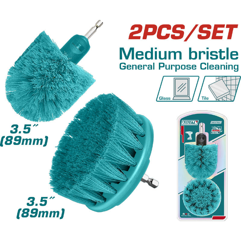 Cepillos de cerdas medianas. (3", 3.5"). Limpieza en baños y cocinas. Set de 2 piezas.