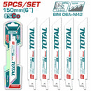 Hojas de sierra sable para metal 6" 18 TPI Set de 5 piezas.