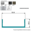 PF-113 Tapa Plana Decorativa Muro Cortina Perfil Visto. Espesor 2.2 Mm. Largo 5.85 Mts. Acabado Laca