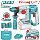 Taladro Rotomartillo 20V con Motor sin Escobillas 5400bpm Perfora 22mm en Concreto. Incluye Brocas, batería y cargador. Martillo Rotativo Demoledor.