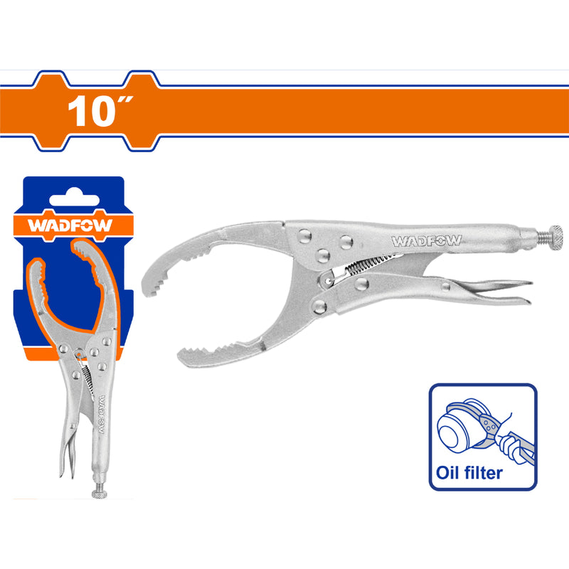Alicate de Filtro de Aceite Ajustable 10". Acero Al Carbono. Apertura: 50-110mm. Pinza