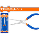 Mini Alicate Punta Aguja 115mm (4.5") Pulido y antióxido. Con mango de plástico.