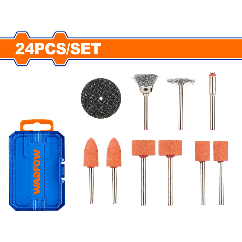 Accesorios para mini mototool 24 piezas (ruedas de corte, piedra de pulido,cepillo y mandril)
