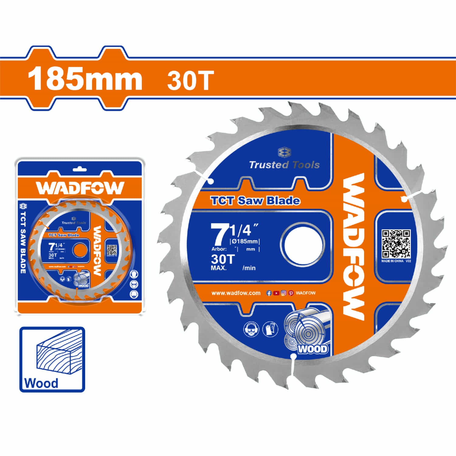Disco De Corte Sierra TCT 7-1/4" 30T Anillo Reductor 16mm Corte De Madera. Ideal Sierra Circular.