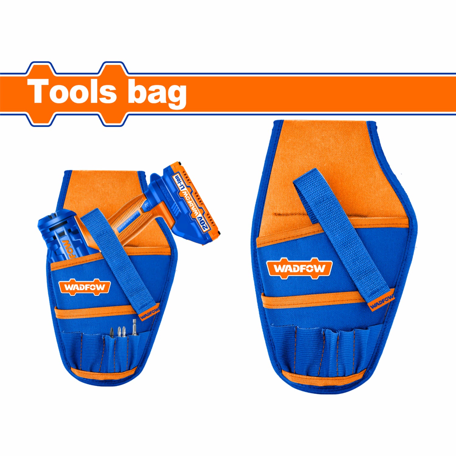 Bolsa para Herramientas para cinturón 250x150mm. Carga: 8Kg. 3 bolsillos. Compatible con: WTG1100.