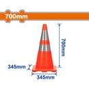 Cono de Tránsito con bandas reflectivas 700mm.