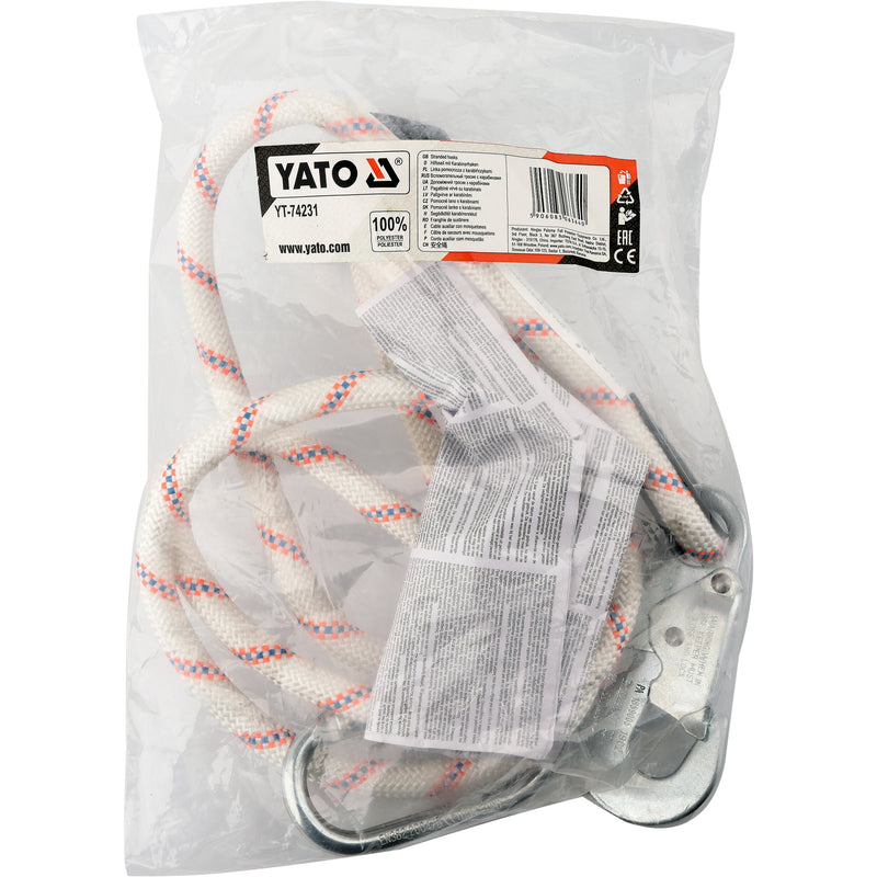 Línea de vida para arnés anticaídas con 2 ganchos mosquetones