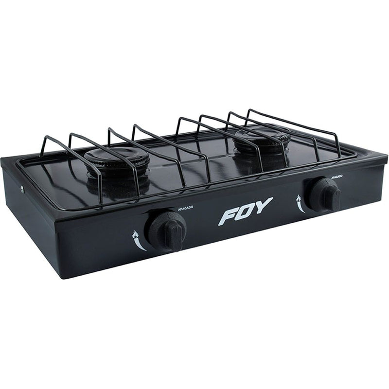 Estufa gas 2 quemadores negro Foy