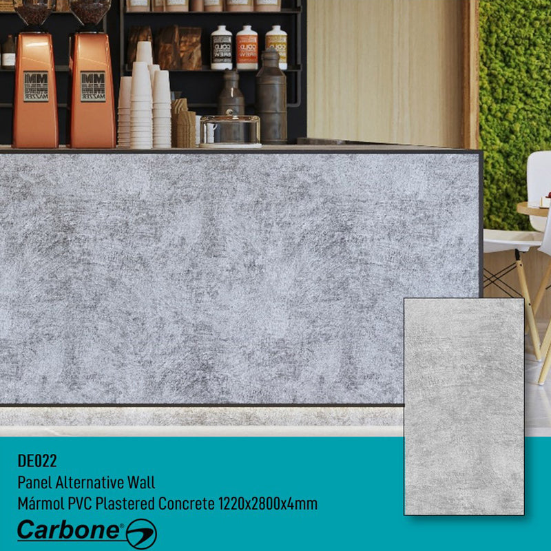 Panel Decorativo Mármol PVC  1.22 m x 2.80 m x 4 mm. Acabado: plastered concrete