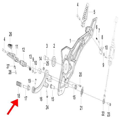 Covertor de goma del pedal (302S)