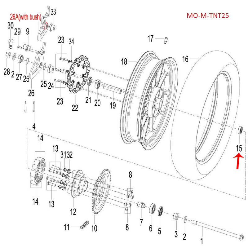 Rodamiento 6202-2RS (TNT135 / RKG150 / TNT150 / TNT25 / LEONCINO250 / TRK251)
