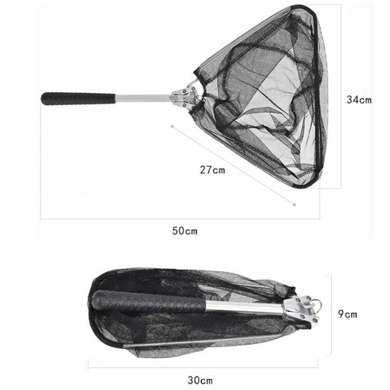 Red de pesca plegable triangular compacta