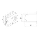 cerradura estilo cuadrado medialuna a piso. Satinado