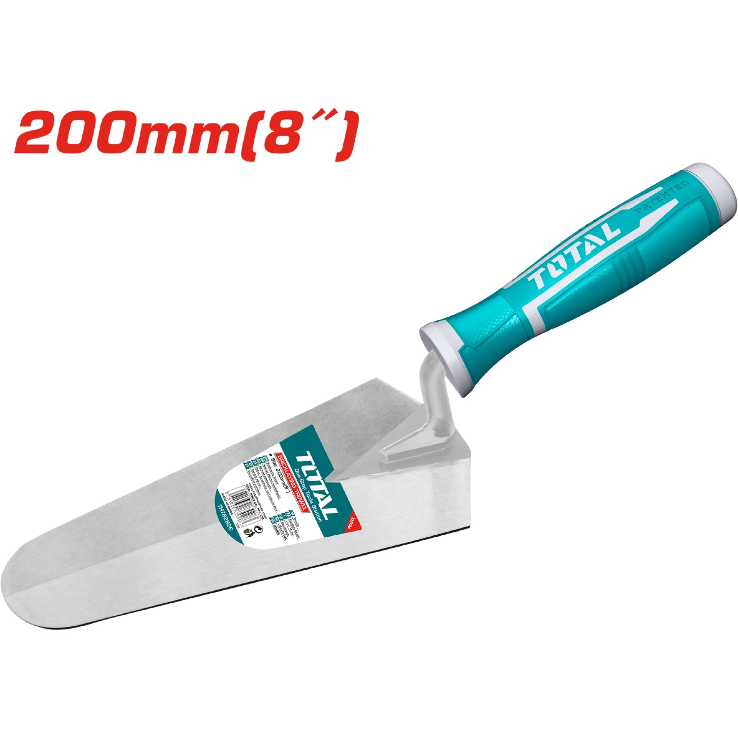 Palustre de Albañil con mango de plástico. 8"/200 mm. Diamétro:9.5mm. Diseño único