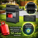 Parrilla BBQ de Gas con Ventana de Vidrio 122x45x116cm de Hierro con 4 Quemadores. Asador a Gas