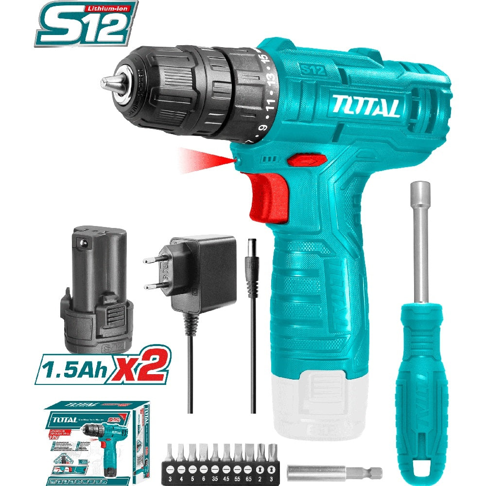 Combo del mes Total Taladro Inalámbrico 12V con destornillador (Unidades limitadas)