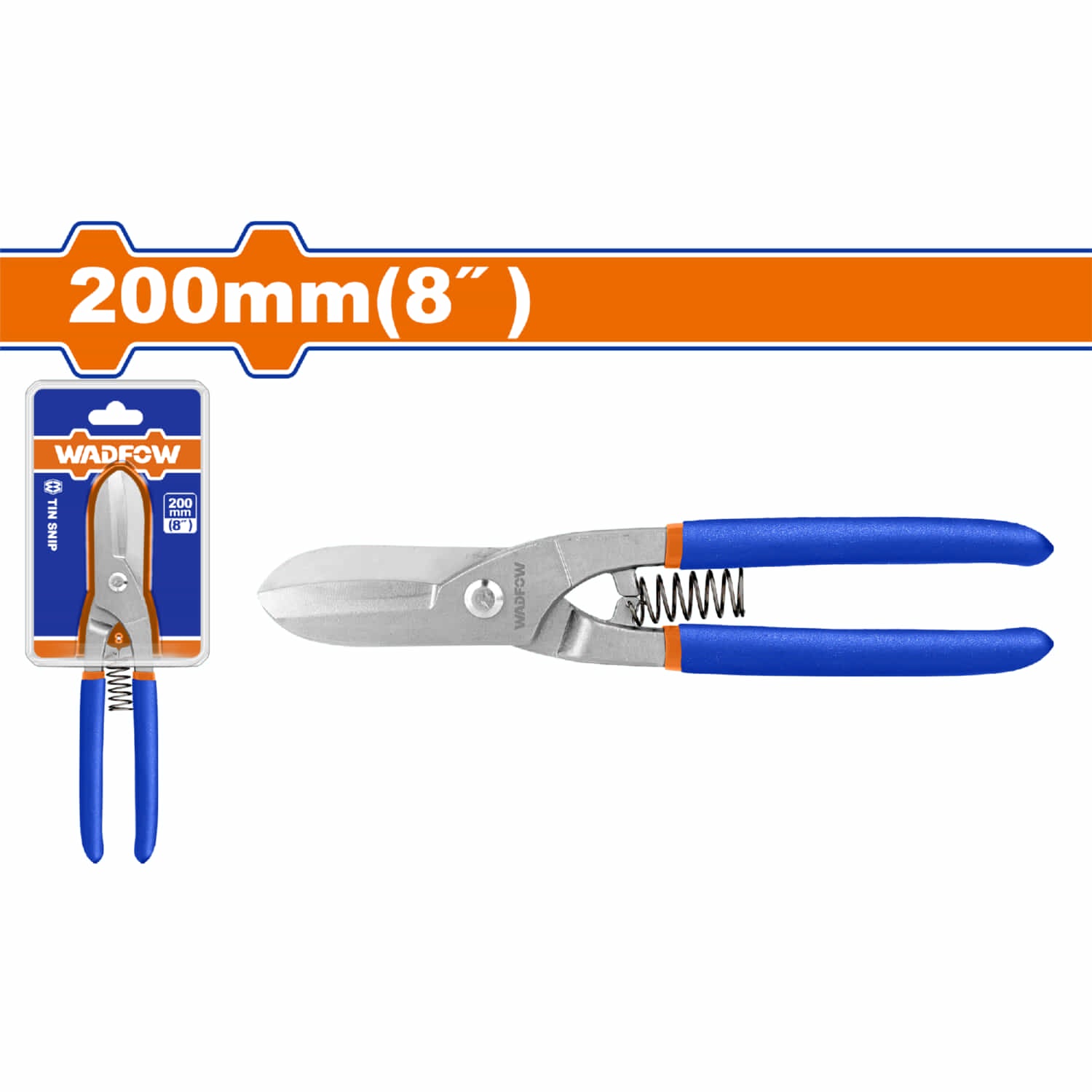 Tijera de Hojalateria 8" Grosor máx de corte: Acero al carbono ≤ 0.8mm Hojalatero