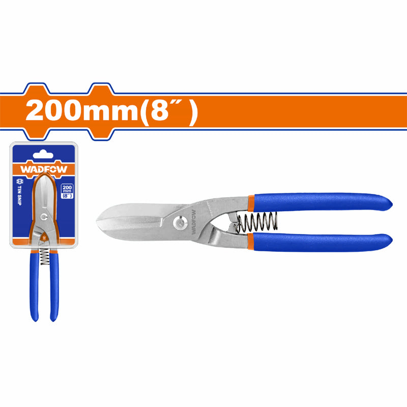 Tijera de Hojalateria 8" Grosor máx de corte: Acero al carbono ≤ 0.8mm Hojalatero