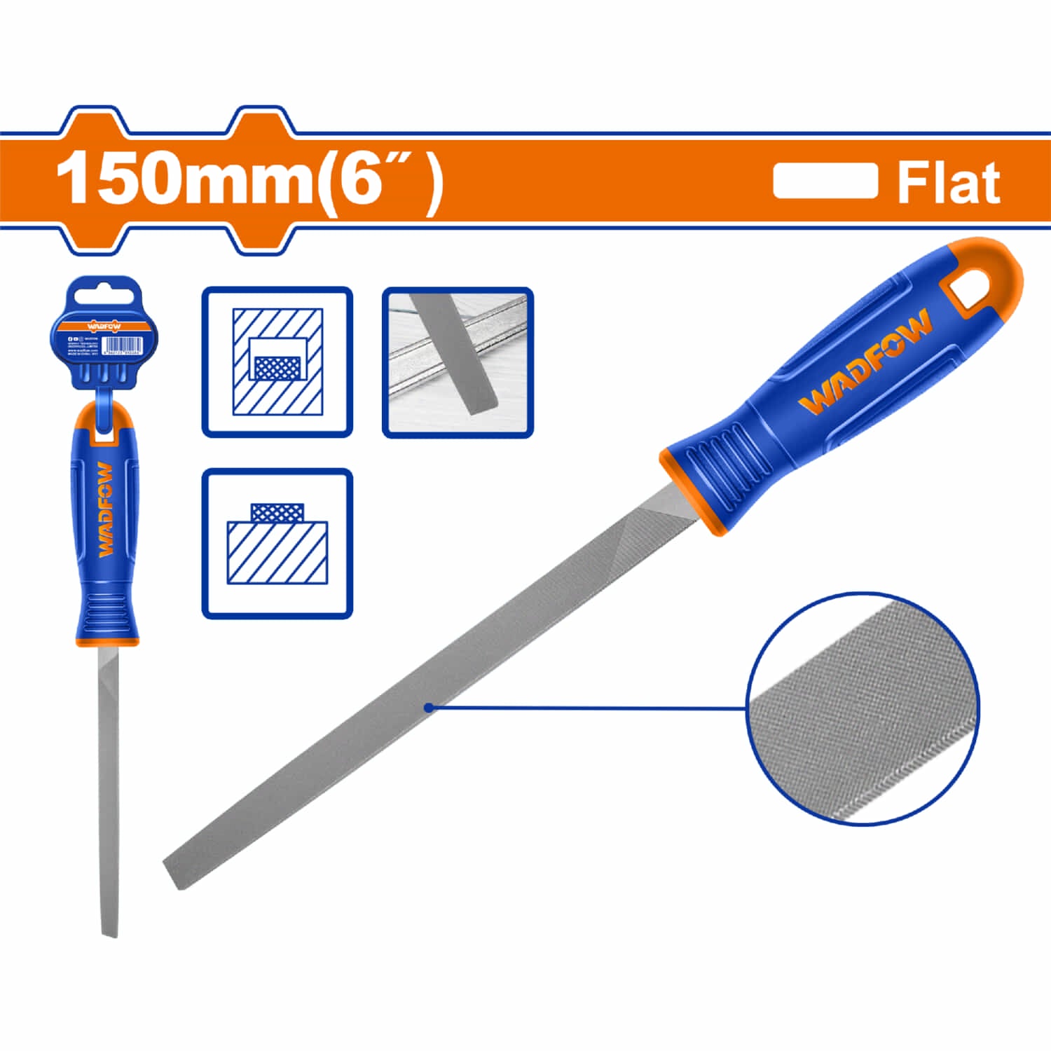 Lima Plana Para Acero. Largo 150mm. Acero T12. Escofina