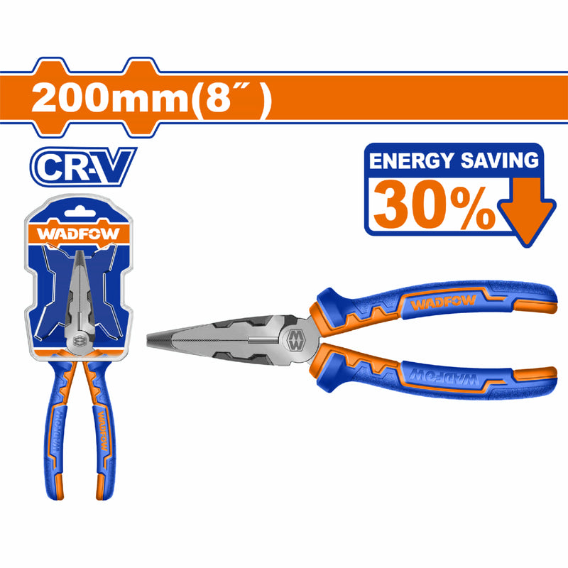 Alicate de punta larga de alta palanca 8" Ahorro de energía 30% Mango cómodo. Acabado pulido.