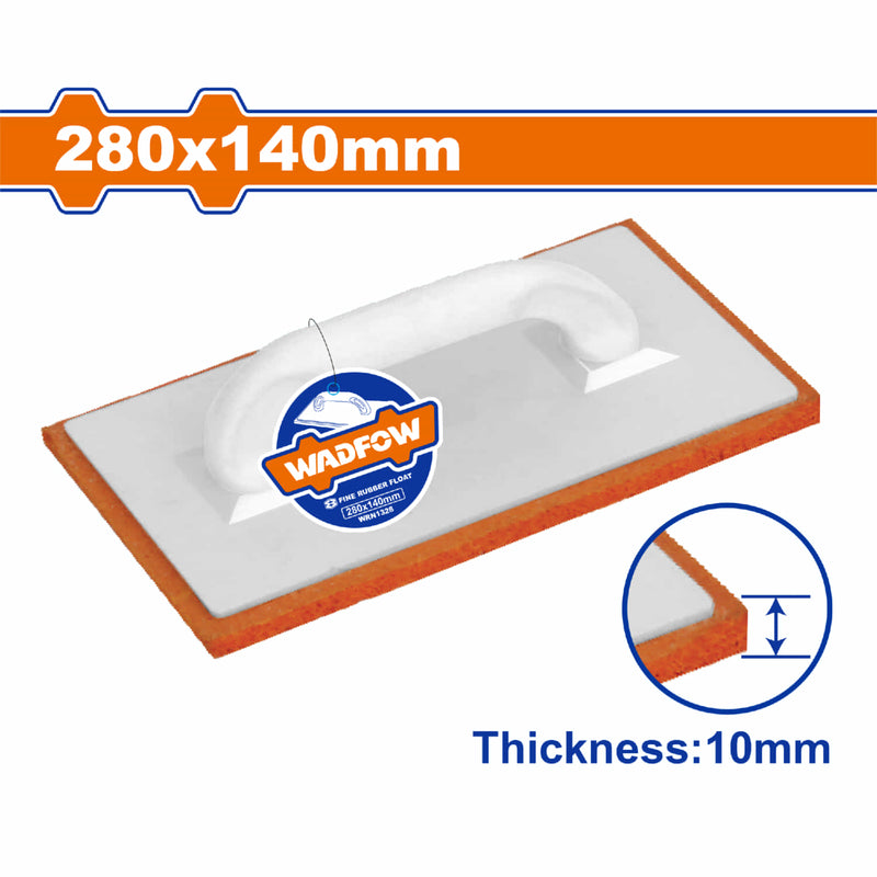 Llana de Goma Fina 280x140mm. Espesor de la goma: 10mm. Para paredes y losas de cemento. Paleta esponja.