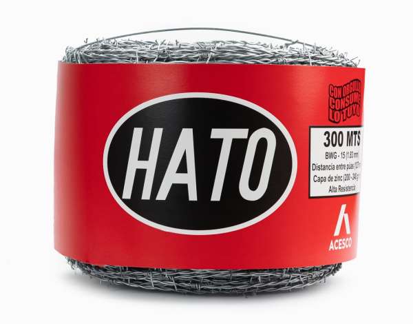 Alambre de puas hato especial (Rojo) #15 de 300 m. Triple galvanizado. Rollo 35 lb. Aprox.