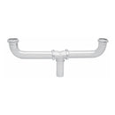 Desague Trampa metálica de latón cromado para fregadores dobles ( sin desague)