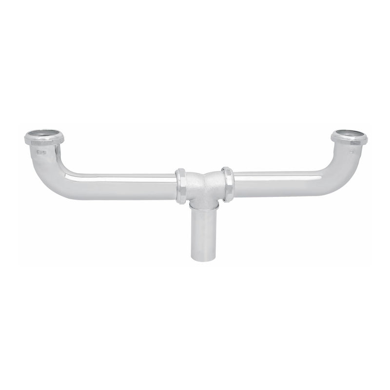 Desague Trampa metálica de latón cromado para fregadores dobles ( sin desague)