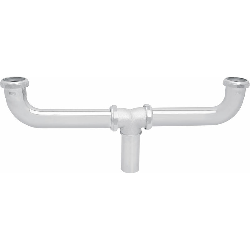 Desague Trampa metálica de latón cromado para fregadores dobles ( sin desague)