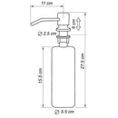 Dispensador De Jabón Líquido De Sobre. Acabado Satinado. 300Ml. Hoyo De Montaje Debe Ser De 25Mm