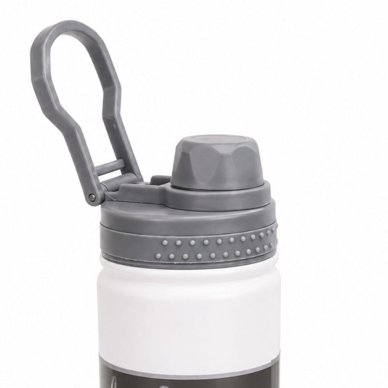 Botella de agua térmica 750ml. Termo blanco de doble pared. Acero inoxidable.