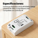 Interruptor Inteligente Inalámbrico RF 433 MHz (Radio Frecuencia) Universal Control Remoto de Iluminación y Aparatos Eléctricos 90-250 V