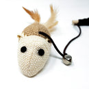 Juguete para Gato juego de varita con pluma y pelota de lino (Raton) incluye cascabel. Tamaño 40cm