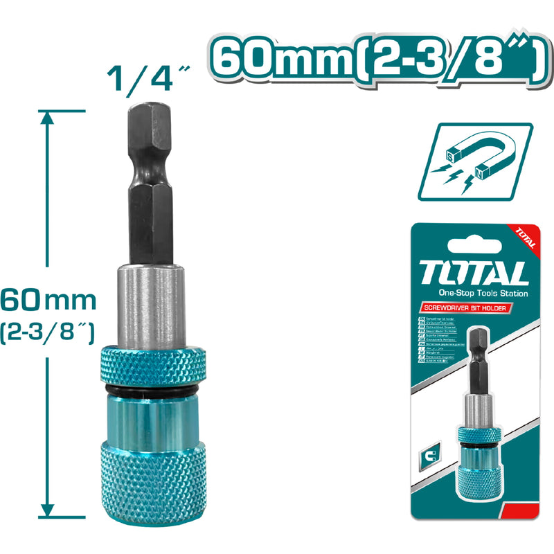 Portapuntas de destornillador con soporte de precisión 60 mm.(2-3/8"). Magnético.
