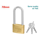 Candado de latón extra largo estándar 70mm. Calidad Yale. Incluye 3 llaves.