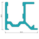 Riel Inferior de sobre poner. Sistema Plegable Europa. Color Negro