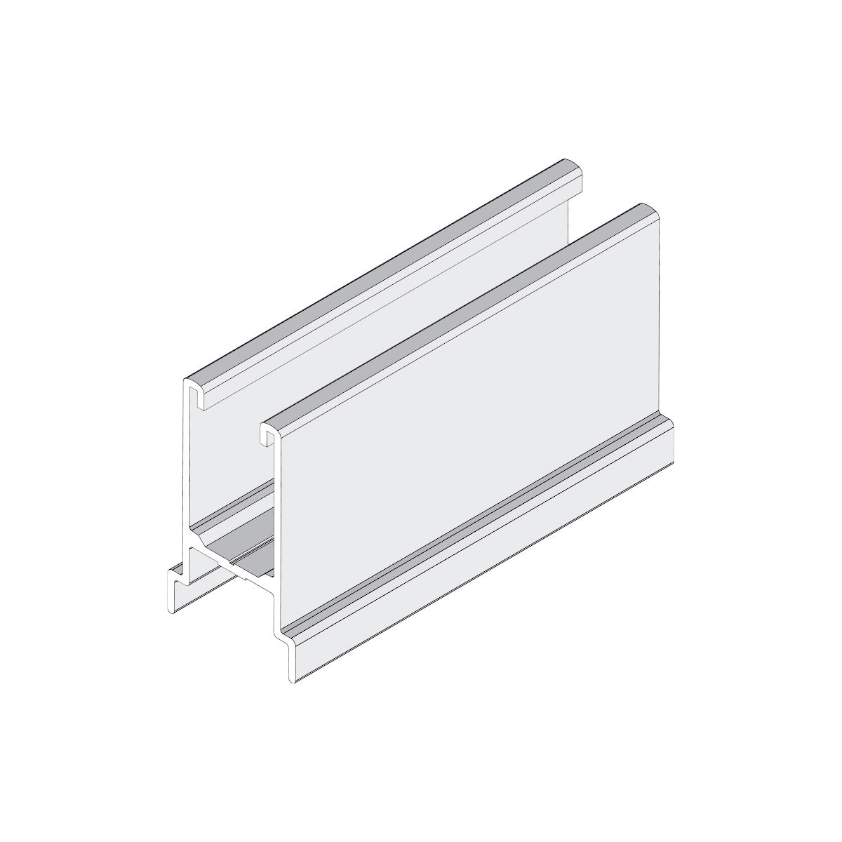 Perfil de Hoja Central - Campana Acople 4 hojas. Ventana Corredera VC. Largo de 5.85 mts. Acabado Pi