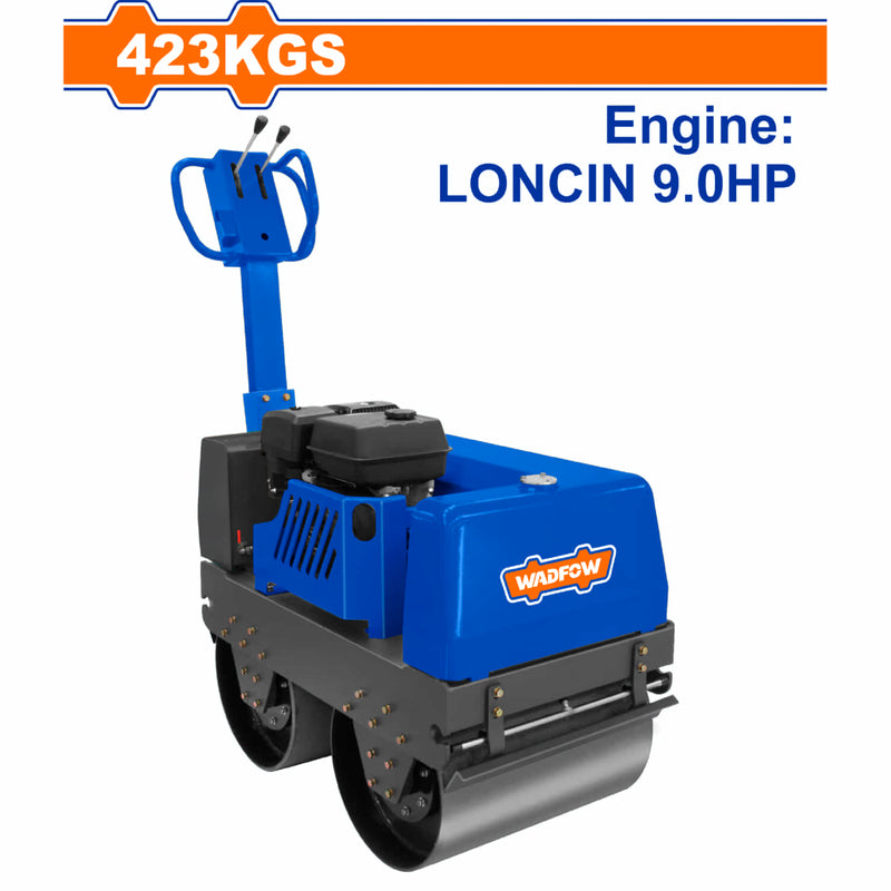 Rodillo aplanador compactador doble aplanadora compactadora Rola Motor de gasolina 6.0 kW (9.0 HP) Peso: 423 kg