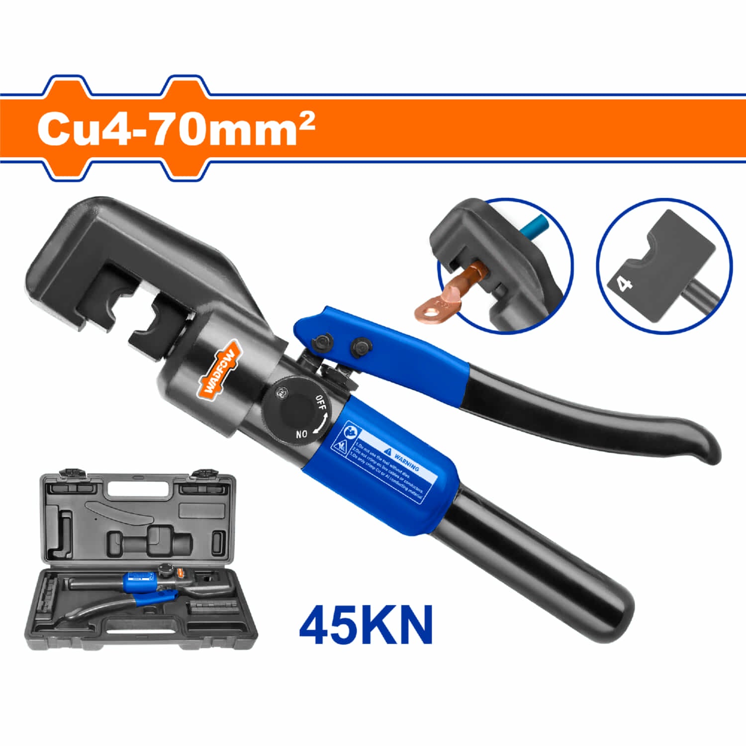 Pinza Hidráulica. Rango De Engaste: CU:4-70mm2 Presión de Trabajo: 45KN Herramienta de Crimpado crimpadora cables electricos