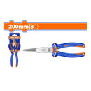 Alicate de punta larga 200mm(8"). Acero al carbono. Mango cómodo. Pulido