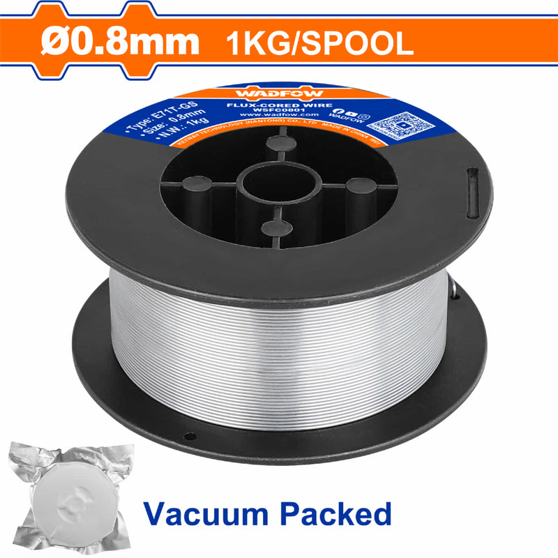 Rollo alambre de Soldadura 0.8mm 1kg Acero al carbono. Empacado al vacío. Carrete alambre MIG