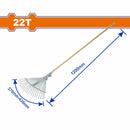 Rastrillo metálico ajustable con mango de madera para Jardín 22 dientes. Long:1200mm Acero al carbono.