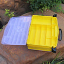 Caja doble compartimiento para señuelos pesca