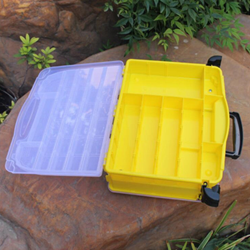 Caja doble compartimiento para señuelos pesca