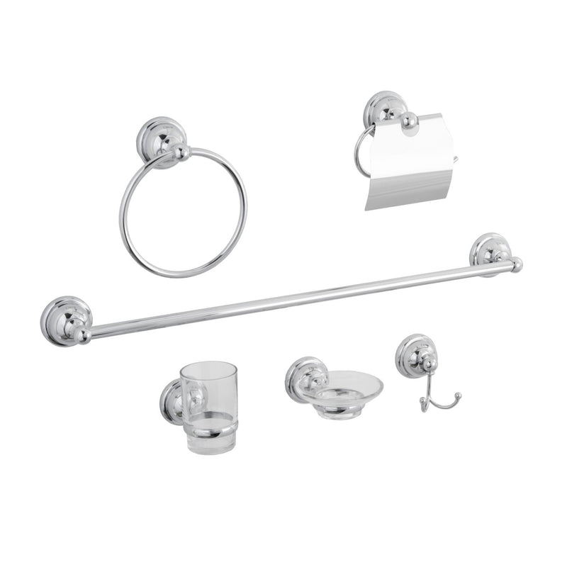 Juego de accesorios de baño de pared de 6 piezas