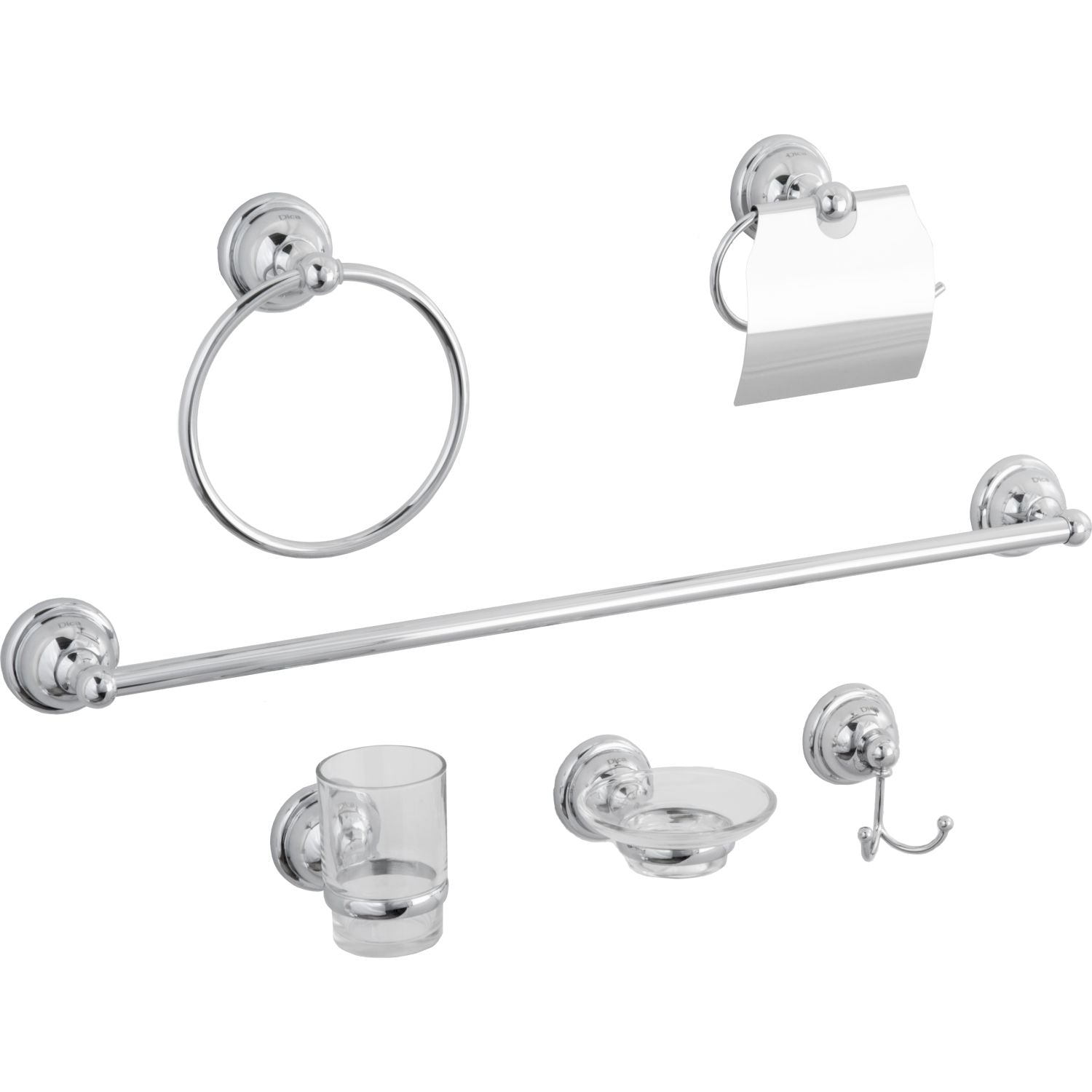 Juego de accesorios de baño de pared de 6 piezas