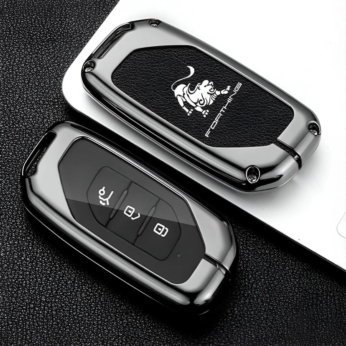 Funda protectora color negro para llave de Forthing T5 EVO. Cover negro para control remoto de vehículo.