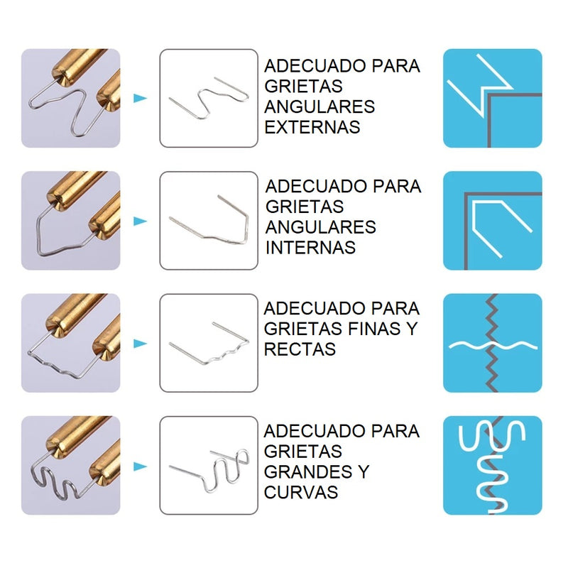 Grapas de acero inoxidables para soldadura de plástico, 600 unidades